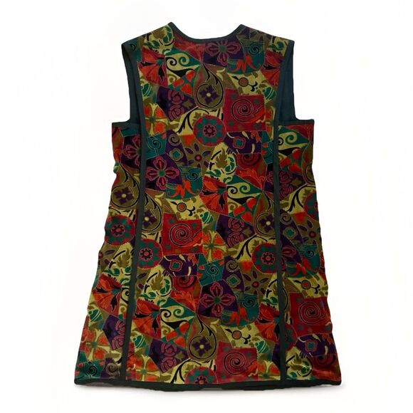 Vintage Handmade Womens Sleeveless Vest Jacket Reversible Velour Size Medium - Picture 3 of 14